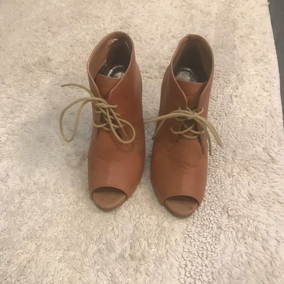 Ann Taylor Shoes - Brown open toe booties